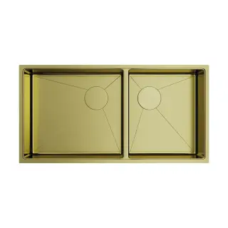 Omoikiri Taki 85-2-LB-U/IF Side-LG Кухонная мойка нерж. сталь 85x44 см, цвет: светлое золото 4997038