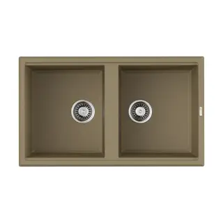 Omoikiri Tedori 86-2-CH Кухонная мойка Tetogranit 86x51 см, цвет: шампань 4993929