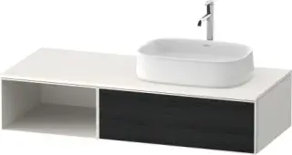 Duravit Zencha Тумба под раковину 130x55x28,1h см, цвет: дуб черный/белый супермат. ZE4819016840000