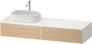 Duravit Zencha Тумба под раковину 160x55x28,1h см, цвет: дуб натур./белый супермат. ZE4814L30840000