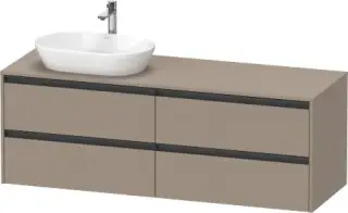 Duravit Ketho.2 Тумба под раковину слева с 4-мя ящ. 160x55x56,8h см, цвет: лен K24899L75750000