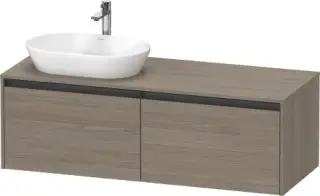 Duravit Ketho.2 Тумба под раковину слева с 2-мя ящ. 140x55x45,9h см, цвет: дуб терра K24888L35350000