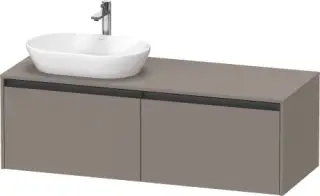 Duravit Ketho.2 Тумба под раковину слева 140x55x45,9h см, цвет: базальт мат. K24888L43430000