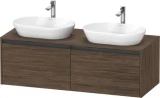 Duravit Ketho.2 Тумба под две раковины с 2-мя ящ. 140x55x45,9h см, цвет: орех темн. K24888B21210000