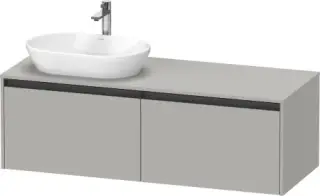 Duravit Ketho.2 Тумба под раковину слева 140x55x45,9h см, цвет: бетонно-серый мат. K24888L07070000