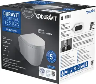 Duravit Me by Starck Унитаз подвесной с сиденьем Rimless 37x48x35h см, цвет: белый 45300900A1
