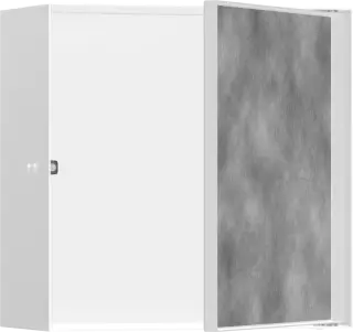 Hansgrohe XtraStoris Rock Полка в нишу встраиваемая 30х14х30h см, с дверью, цвет: матовый белый 56091700