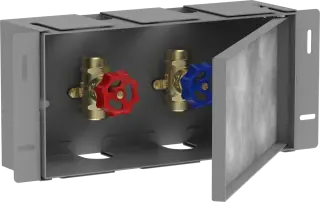 Hansgrohe XtraStoris Короб встраиваемый с запорнымыми вентилями, цвет: нержавеющая сталь 56100800