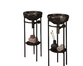 Globo Ring Консоль напольная под раковину B6T38, 38x35x84,5h см, цвет: черный матовый OP003RAR