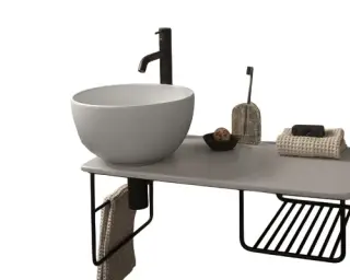 Globo Opi Консоль для раковины подвесная металлическая 65x36x25h см, цвет: черный матовый OP010TBI