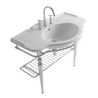 Globo Paestum Консоль для раковины напольная металлическая 110x60x80,5h см, цвет: хром PATC22 cr