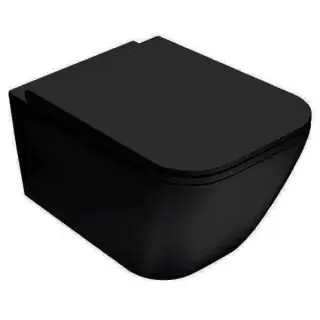 Globo Stone Унитаз подвесной безободковый, с креплением 36x52 см, цвет: черный матовый STS05AR