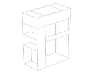 Globo Opi Консоль для раковины подвесная металлическая 50x25x50h см, цвет: черный OP005PAR