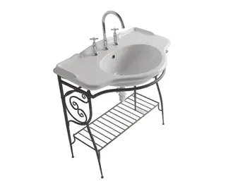 Globo Paestum Консоль для раковины напольная металлическая 85x55x81h см, цвет: состаренный металл PA072