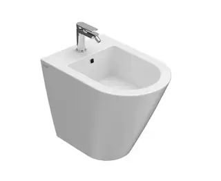 Globo Forty3 Биде напольное 52x36 см, с 1 отв. под смес., креплением и переливом, цвет: белый глянц. FO010BI