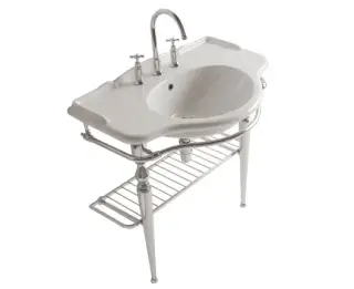 Globo Paestum Консоль для раковины напольная металлическая 90x56x90h см, цвет: хром PATC56