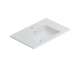 Globo Anita Раковина накладная/подвесная 71x46 см, с креплением и переливом, без д/к, цвет: белый HA071BI