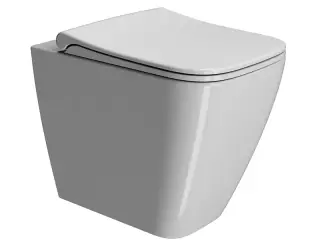 GSI Nubes Унитаз приставной 52x35 см безободковый, смыв swirlflush, цвет: белый глянцевый 961011