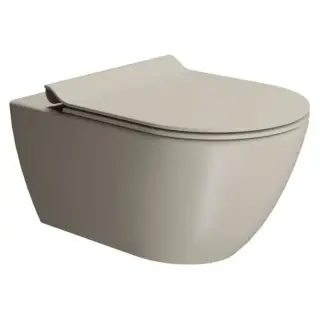 GSI Pura Унитаз подвесной 55x36 см безободковый, смыв swirlflush, цвет: creta opaco 881508