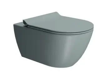 GSI Pura Унитаз подвесной 55x36 см безободковый, смыв swirlflush, цвет: ghiaccio opaco 881515