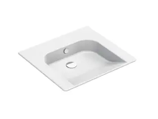 GSI Community Раковина подвесная 60x55 см, 1 отверстие, с переливом, без д/к, цвет: белый глянцевый 7635011