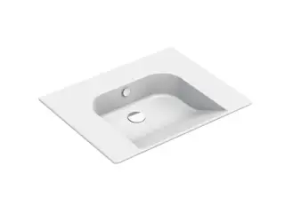 GSI Community Раковина подвесная 70x55 см, 1 отверстие, с переливом, без д/к, цвет: белый глянцевый 7633011