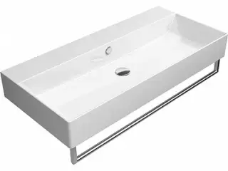 GSI Kube X Раковина подвесная/накладная 100x47 см, 1 отверстие, с переливом, цвет: белый глянцевый 9423111