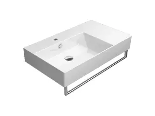 GSI Kube X Раковина подвесная/накладная 80x47 см, 1 отверстие, с переливом, цвет: белый глянцевый 9456111