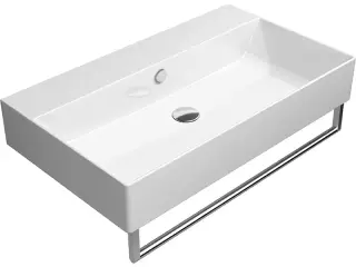 GSI Kube X Раковина подвесная/накладная 80x47 см, 1 отверстие, с переливом, цвет: белый глянцевый 9422111