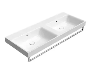 GSI Nubes Раковина двойная подвесная 120x50 см, 1 отверстие, с переливом, цвет: белый глянцевый 9625111