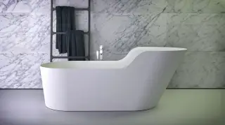 Knief Glow Ванна из K-Stone отдельностоящая 182х84 см, со сливом-переливом, цвет: белый матовый 0600-062-01 bi matt