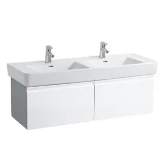 Laufen Pro Тумба под двойную раковину напольная, 2 ящ. 122х45х39h см, цвет: белый 4.8308.1.095.475.1