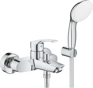 Grohe Eurosmart Смеситель для ванны с душем на 2 отверстия, излив 18,8 см, цвет: хром 33302003