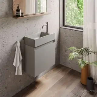 Catalano Comfort Раковина подвесная 50x25x12h см, без перелива, покр Cataglaze, цвет: цемент матовый 0220520023