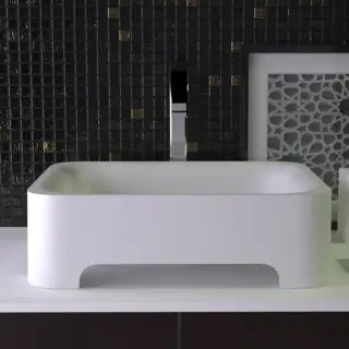 Knief Feel Раковина чаша 50х40х15h см, K-Stone, без отверстия под смеситель, цвет: белый матовый 0600-023-01 bi matt