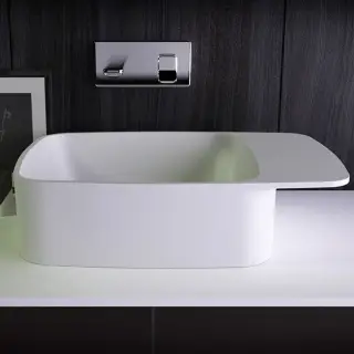 Knief Pride Раковина чаша 67х40х15h см, K-Stone, без отверстия под смеситель, цвет: белый матовый 0600-073-01