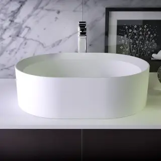 Knief Glow Раковина чаша 55х40х15h см, K-Stone, без перелива, цвет: белый матовый 0600-066-01/bi matt