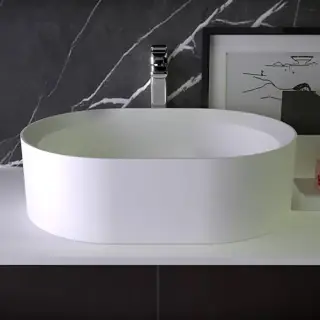 Knief Pearl Раковина чаша 50х40х15h см, K-Stone, без перелива, цвет: белый матовый 0600-053-01/bi matt