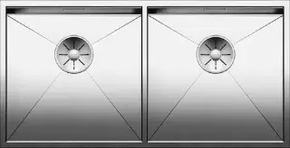 Blanco Zerox Кухонная мойка, встр. снизу 86,5x44x17,5h, цвет: сталь 521620