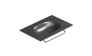 Catalano Sfera Раковина подвесная 75x50 см, без перелива, покрытие Cataglaze, цвет: черный матовый 0520760022