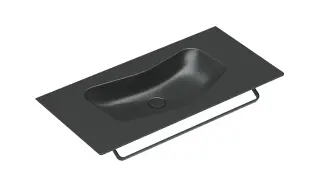 Catalano Comfort Раковина подвесная 100x50x13,5h см, без перелива, покр. Cataglaze цвет: черный мат. 1100EDNS