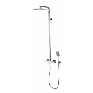 Bossini Cosmo Душевая стойка: смеситель, ручной и верхний душ, 1 вид струи, шланг, цвет: chrome L40002.030