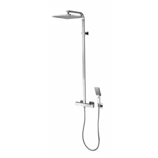 Bossini Cosmo Душевая стойка: смеситель, ручной и верхний душ, 1 вид струи, шланг, цвет: chrome L40003.030