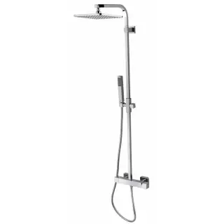 Bossini Cosmo Душевая стойка: смеситель, ручной и верхний душ, 1 вид струи, шланг, цвет: chrome L30006.030