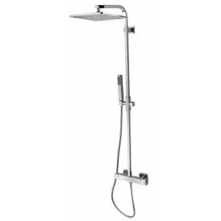 Bossini Cosmo Душевая стойка: смеситель, ручной и верхний душ, 1 вид струи, шланг, цвет: chrome L30002.030