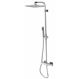 Bossini Cosmo Душевая стойка: смеситель, ручной и верхний душ, 1 вид струи, шланг, цвет: chrome L30007.030