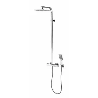 Bossini Cosmo Душевая стойка: смеситель, ручной и верхний душ, 1 вид струи, шланг, цвет: chrome L40004.030