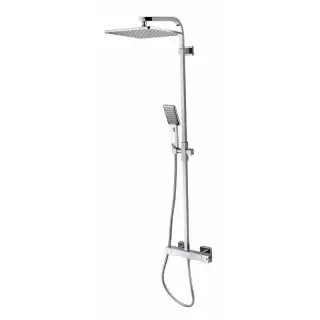 Bossini Cosmo Душевая стойка: смеситель, ручной и верхний душ, 1 вид струи, шланг, цвет: chrome L30001.030