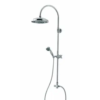 Bossini Retro Душевая стойка: смеситель, ручной и верхний душ, 1 вид струи, шланг, цвет: chrome L01506.030