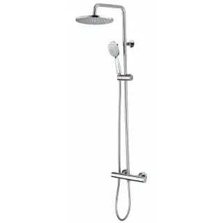 Bossini Cosmo Душевая стойка: смеситель, ручной и верхний душ, 2 вида струи, шланг, цвет: chrome L10003.030